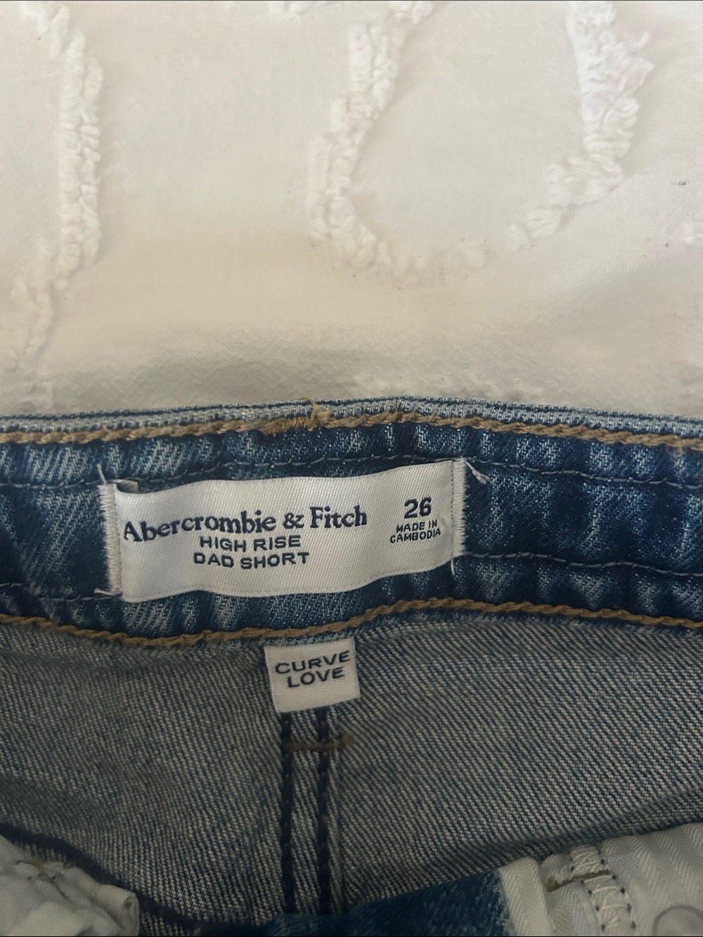Abercrombie & Fitch Dark Blue Braided-Waist Denim Shorts - Picture 2 of 4